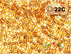 Toho Hexagon 11/0 - 5г - 22С Прозрачный топаз с серебряной линией внутри