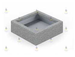 1677.1 Вазон «Квадрат» с мраморной крошкой