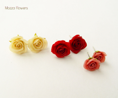 Серьги-гвоздики "Розочки".