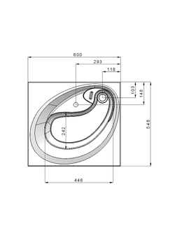 Раковина умывальник над стиральной машиной ANDREA Topaz-600 с кронштейнами 4680028071037