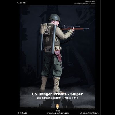 Рядовой Дэниэл Джексон (Спасти рядового Райана) - Коллекционная ФИГУРКА 1/6 scale US Ranger private sniper 2nd Ranger Battalion  france  1944 (FP003A) - Facepoolfigure