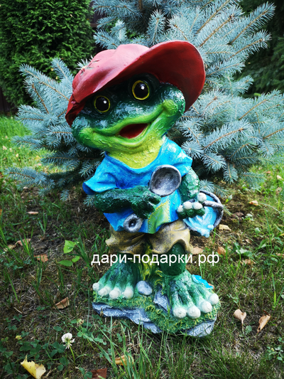 Лягушка с ложкой - загребушкой - все деньги в дом !!! 50*28см   3,2кг   полистоун Россия 3259/011279-1**