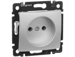 Legrand 770116, Valena Розетка без заземляющего контакта 2P, алюминий