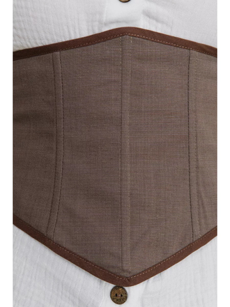 Вечерний корсет пояс на шнуровке коричневый