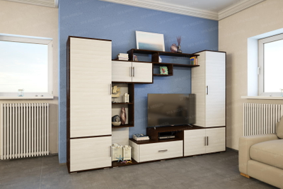 Гостиная «ПЕКИН» (2,6м) с пеналом.(венге) (ЭРА)