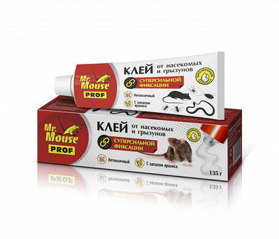 Mr.Mouse (Мистер Маус) клей PROF от грызунов см запахом арахиса 135 гр, MR 12-1202