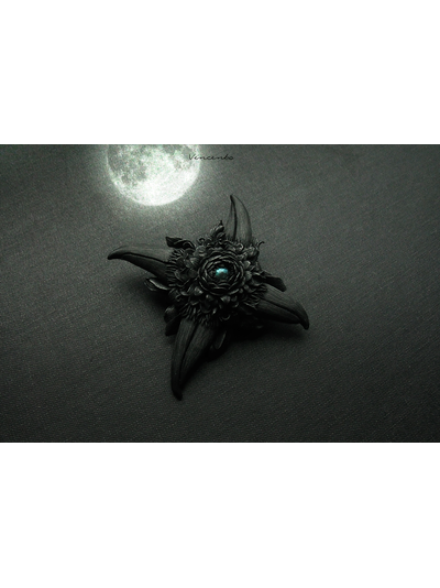 Цветок Ворона. Украшение в готическом стиле, брошь-цветок по мотивам сериала &quot;Рейвенсвуд&quot; (&quot;Ravenswood&quot;)