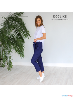Брюки-бананы DOCLIKE DL216 Ниагара синие