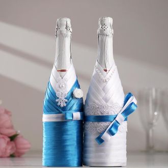 Украшение для свадебных бутылок шампанского