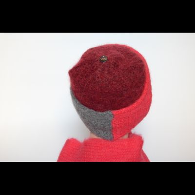 Комплект вязаный женская шапка с отворотом Vizio Италия 6493 CYR и шарф Quebec