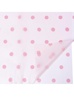 Пленка матовая "Горошек на прозрачном" 58*58см 20шт Розовый ПЛ30/1