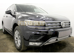 Защита радиатора Volkswagen Tiguan II 2016- chrome низ (Off-Road) PREMIUM