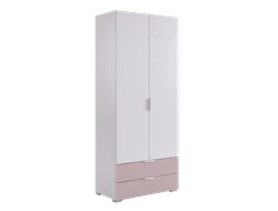 Детская ЗЕФИР - Шкаф двухдверный 108.01 Белое дерево/Пудра розовая