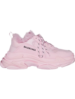Кроссовки Balenciaga Triple S Sneaker Fake Fur Pink