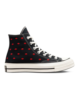 Кеды Converse Chuck Taylor 70 Embroidered Lips черные высокие