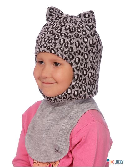 Шапка-шлем  20101-08, цвет серый,темно-серый р. 48-50