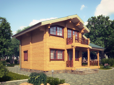 Дом из клееного бруса ПБ-20, 119 м2