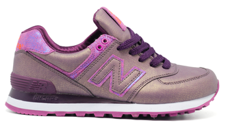 New Balance 574 Фиолетовые кожа женские (36-40) Арт. 191FM-A