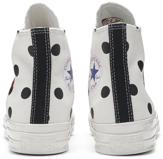 Кеды Converse Play Comme Des Garcons высокие белые в горошек