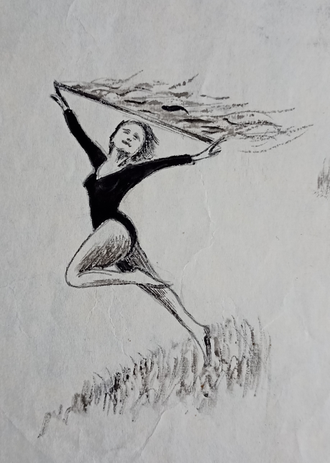 "В танце" бумага тушь 1950-е годы