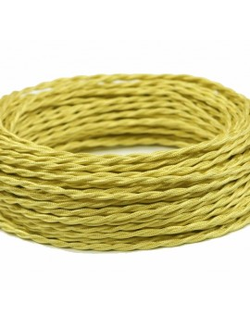 Провод витой в ретро стиле ПРВ 2х0.75 золотой шелк