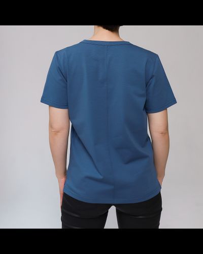 Футболка женская прямого кроя (индиго)