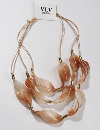 Колье "Завитушки"  св.бежевое, бежевое