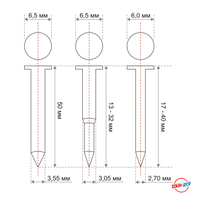 Гвозди по бетону Toua 3.05x50 step EG усиленные