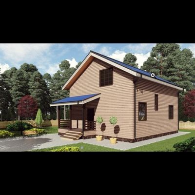 Двухэтажный каркасный дом с пятью спальнями 130м² (SK51)