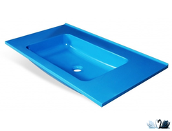 Раковина Эстет Kare 90 х 50 см синего цвета из литьевого камня, на столешницу