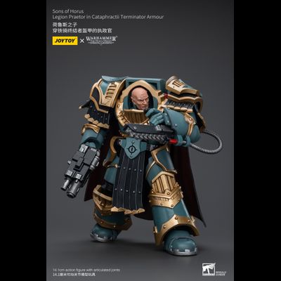 Претор-катафракт Сынов Хоруса (Warhammer Horus Heresy) - КОЛЛЕКЦИОННАЯ ФИГУРКА 1/18 Sons of Horus Legion Praetor in Cataphractii Terminator Armour (JT9619) - JOYTOY