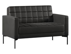Диван Everprof Delta двухместный Металл Черный Экокожа Черный