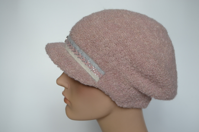 Розовая кепка женская из альпака Vizio Италия 9014 WK
