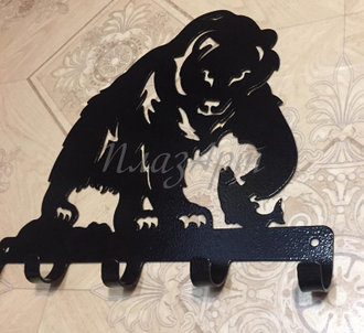 Вешалка настенная металлическая медведь
