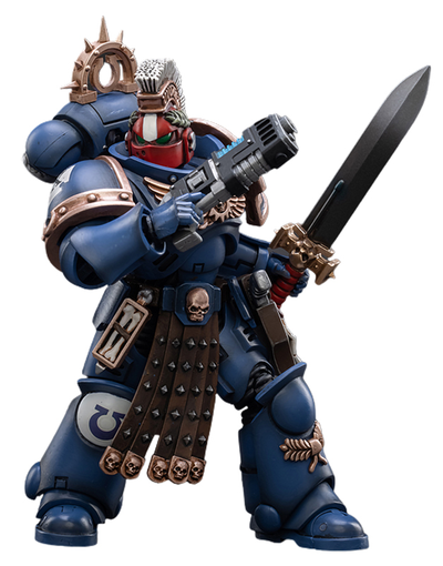Сержант-ветеран Ультрамаринов Икастус (Warhammer 40k) - КОЛЛЕКЦИОННАЯ ФИГУРКА 1/18 Ultramarines Veteran Sergeant Icastus (JT3020) - JOYTOY