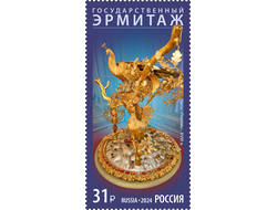 Почтовая марка для почтовой открытки для посткроссинга: "Государственный Эрмитаж". Сокровища музеев