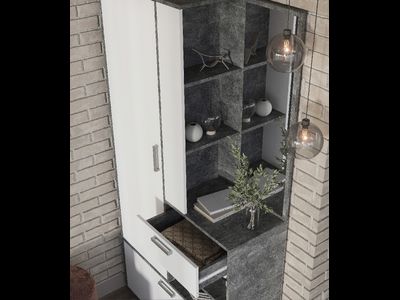 Денвер Прихожая 1000х2020х355 Ателье светлое/Белый