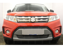 Защита радиатора Suzuki Vitara 2014-2018 (2 части) black