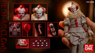 ПРЕДЗАКАЗ - Пеннивайз (Билл Скарсгард, "Оно")  - Коллекционная фигурка 1/12 SCALE Red Hair Clown (POT-0005) - Play One twelve ?ЦЕНА: 12400 РУБ.?