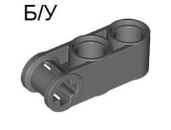 ! Б/У - Technic, Axle and Pin Connector Perpendicular 3L with 2 Pin Holes, Dark Bluish Gray (42003 / 4210857 / 6273715) - Б/У