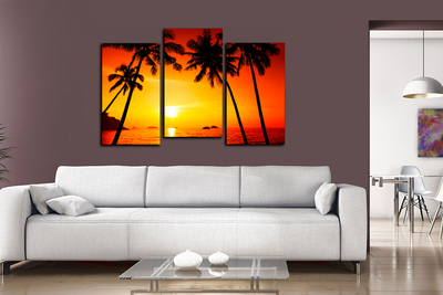 Модульная картина "Райские пальмы"