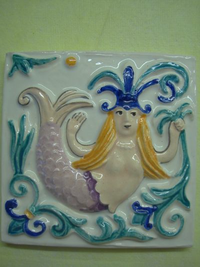 Русалка (изразцовая плитка)