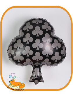 Воздушный шарик с гелием карточные масти треф