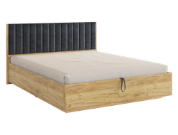 Спальня АДАМ - Кровать с подъемным механизмом Дуб Крафт Золотой/Грей алькантара (велюр)