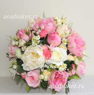 Розовая Композиция из искусственных цветов - Анет № МС010 - в Москве купить