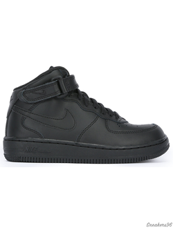 Nike Air Force 1 Mid  (с Мехом) Черные Унисекс
