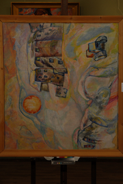 Солнце и трактор», 1978 г., холст, масло, 100х110