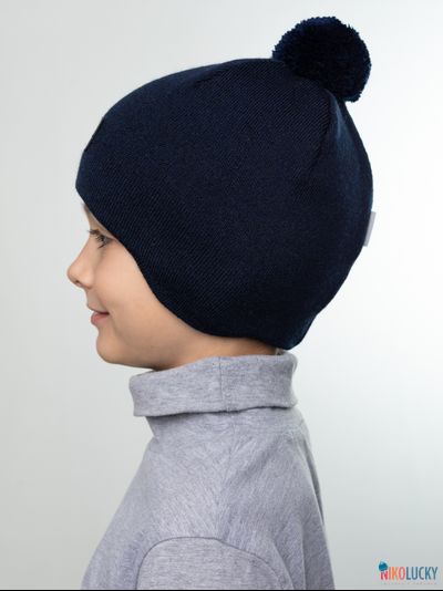 Шапка 24201-02 х/б подклад, темно-синий 52-54