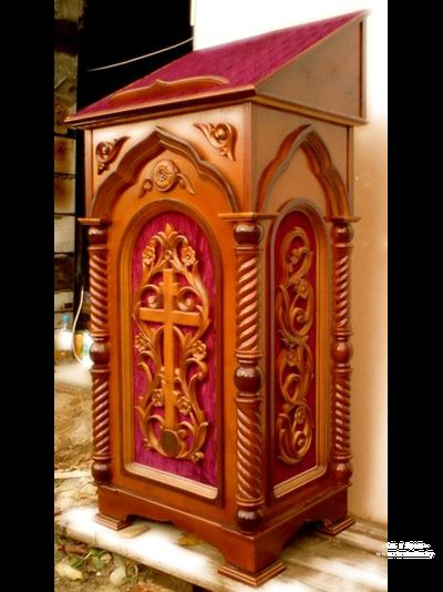 Аналой резной с бархатом, аналой резьба по дереву