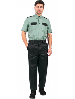 Рубашка охранника с коротким рукавом мужская, ярко-зеленый